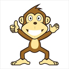 designs logo cartoon monkey concept likes happy  vector template