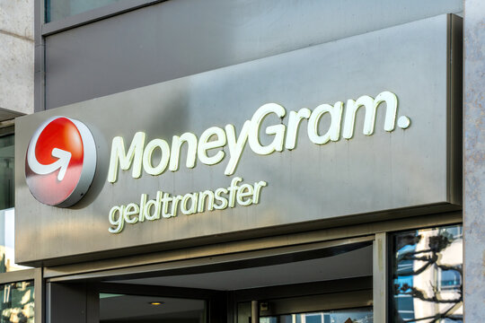 Frankfurt,Germany, 03/01/2020: Logo of Moneygram. Moneygram is an American financial services company specialized in Money transfers