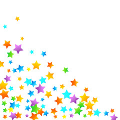 Rainbow Festive Confetti. Carnival Star Falling.