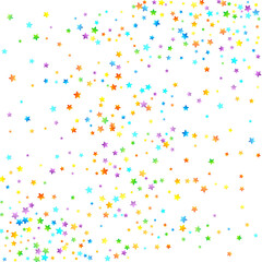 Rainbow Festive Confetti. Carnival Star Falling.