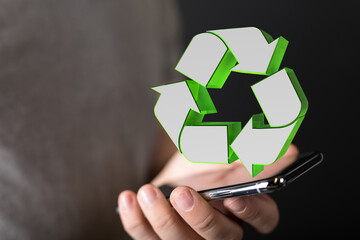 Minimal nature concept.Think Green.Ecology Concept. Environmentally friendly planet.