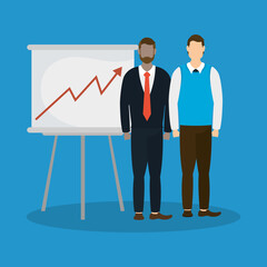 Corporate businessmen with board vector design