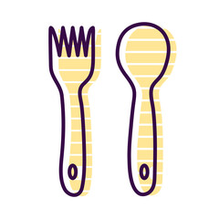 Cutlery line and fill style icon vector design