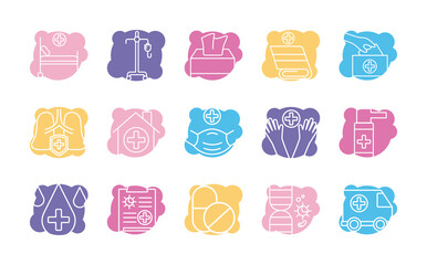 bundle of covid19 set icons