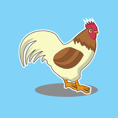 Illustration vector graphic of chicken. Perfect for children toy, t-shirt image, icon, symbol, etc.