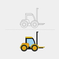 Design Vehicle Construction for Color Book Vector Illustration. EPS 10