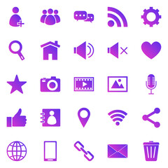 Chat gradient icons on white background