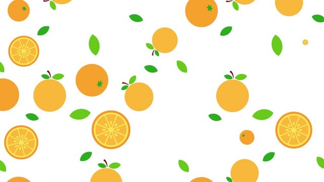 Oranges popping up flat vector animation