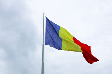 Romanian large Flag in the wind 