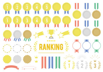 ランキングメダルとリボンのセット