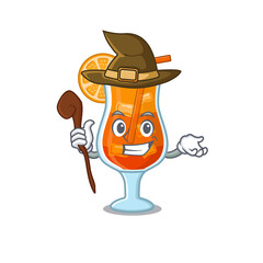 mai tai cocktail funny but sneaky witch cartoon character design