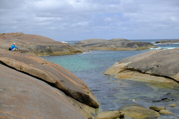 Fototapeta na wymiar Western Australia William Bay National Park - Rocky coastal landscape at Elephant Rocks