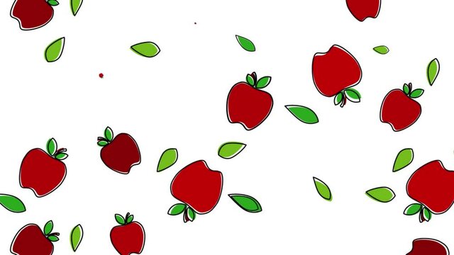 Red apple cartoon illustration  pattern animation