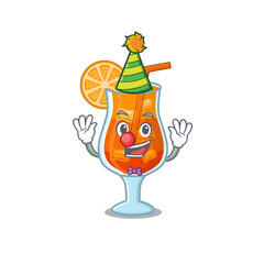smiley clown mai tai cocktail cartoon character design concept