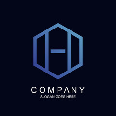 Letter h in hexagonal logo design