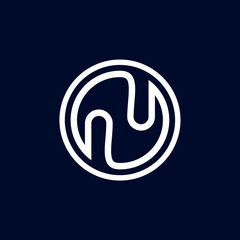 Letter n abstract in circle logo