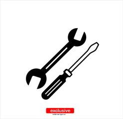 wrench icon.Flat design style vector illustration for graphic and web design.