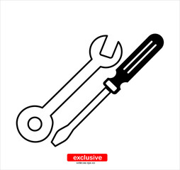 wrench icon.Flat design style vector illustration for graphic and web design.