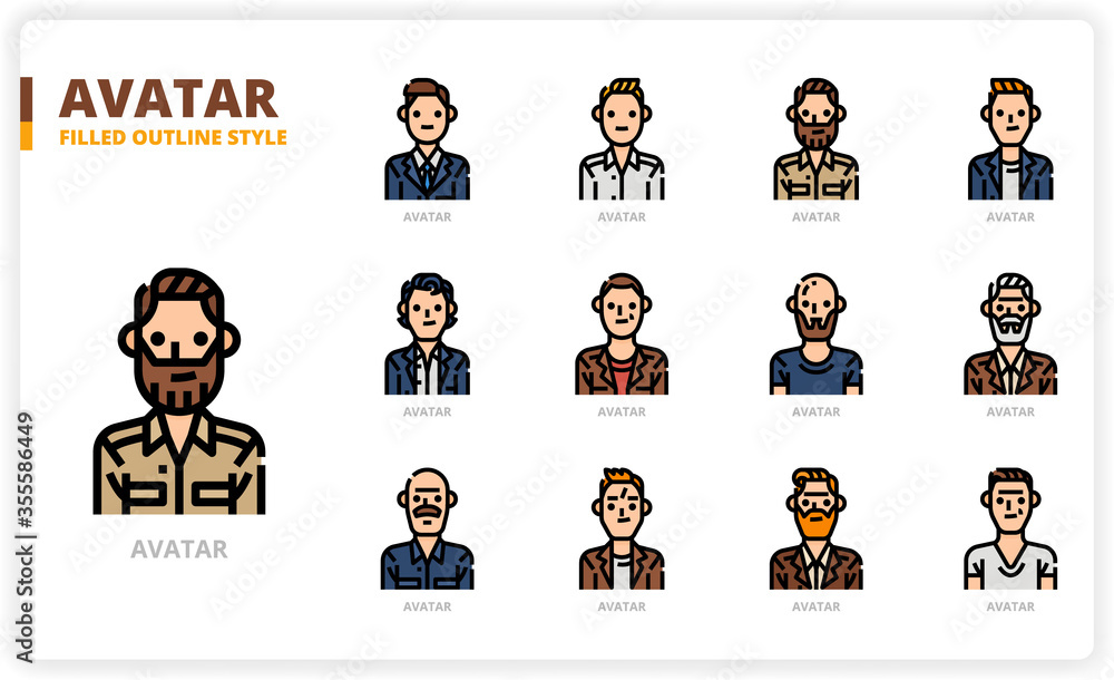 Sticker avatar icon set