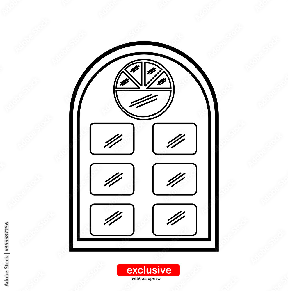 Poster window icon.flat design style vector illustration for graphic and web design.