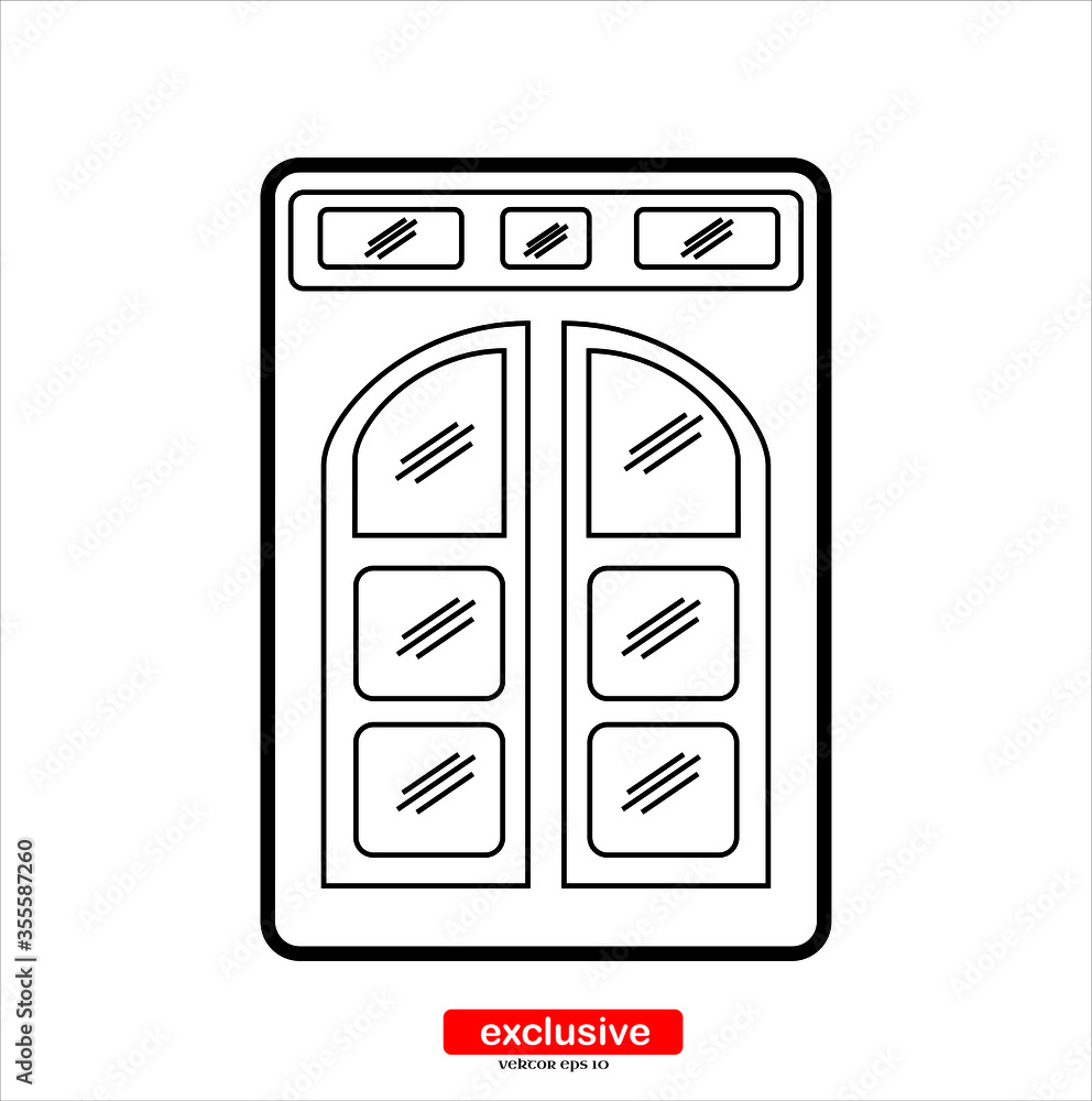 Poster window icon.flat design style vector illustration for graphic and web design.