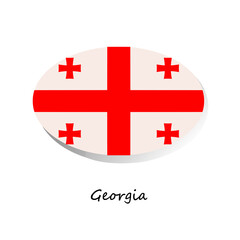 The flag of Georgia's national. For banner, tempate, icon, media.