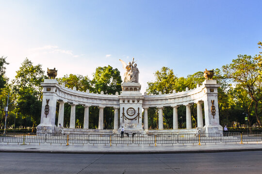Monument to Benito Juarez located at the Alameda Central park, in Mexico City, commemorating Mexican president Benito Ju&aacute;rez closed during the coronavirus outbreak