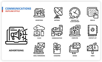 Communication icon set