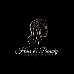 hair and beauty luxury salon logo template