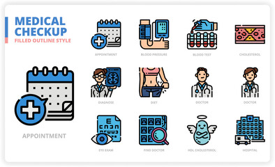 Medical Check Up icon set
