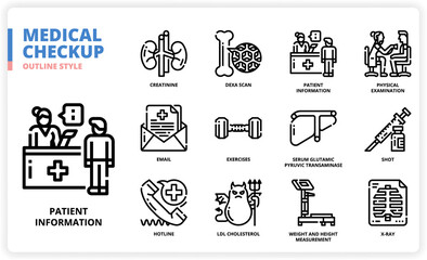 Medical Check Up icon set