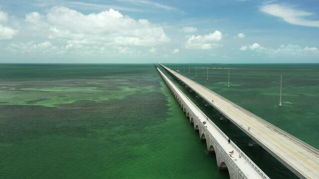 Aerial Seven Mile Bridge Florida Keys
