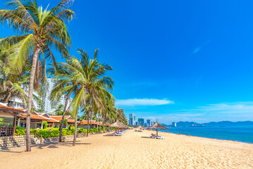 Nha Trang, Vietnam Beautiful Scenery, a Tropical Coastal Vacation Paradise in  Southeast Asia. 