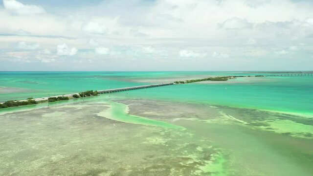 Overseas Highway in the Florida Keys aerial video footage