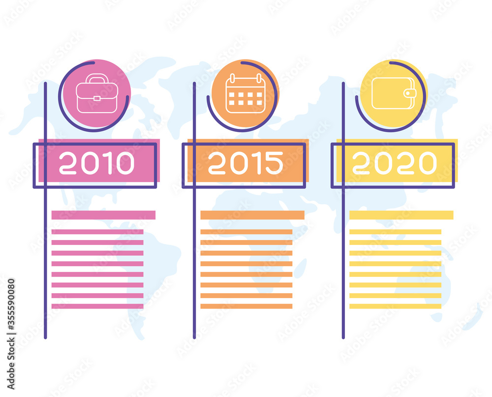 Canvas Prints business infographic with years icons