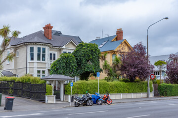 Residential houses at Christchurch, New Zealand - obrazy, fototapety, plakaty