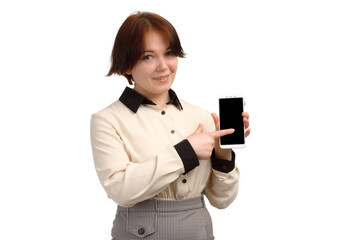 Studio portrait of a young woman on a white background isolated