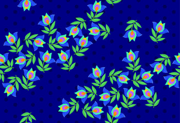 Fototapeta na wymiar Indonesian batik motif with a very distinctive flora and fauna pattern, Vector