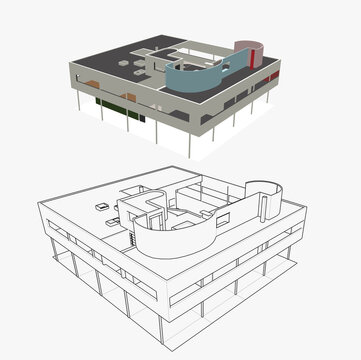 Villa Savoy Architectire Vector