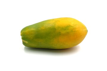 fresh papaya on white background