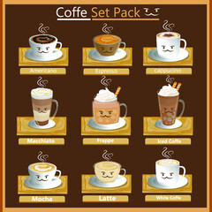 set of coffee cups