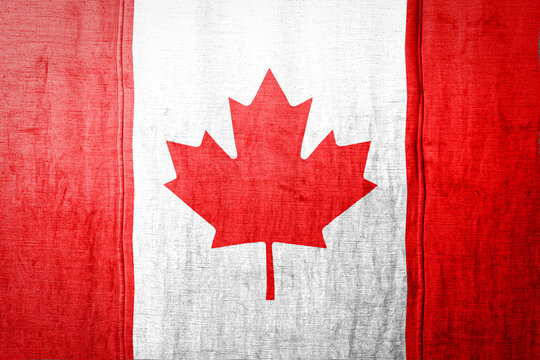 Flag  banner on  fabric texture background.