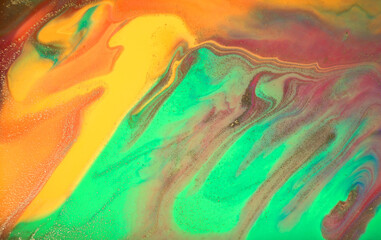 Fototapeta na wymiar Bright liquid abstract smeared colorful background.