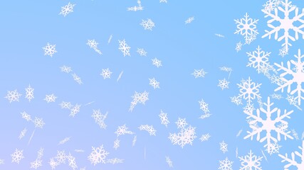 美しい雪の結晶の素材、３Dレンダリング