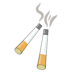 Image of smoking cigarettes in a simple style on a white background.