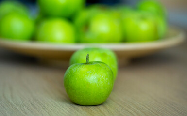 green apples close up