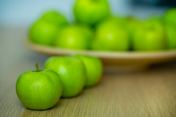 green apples close up