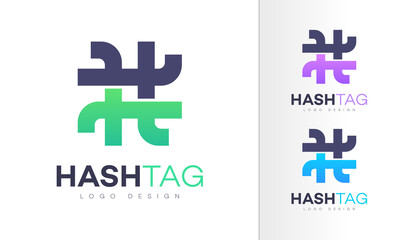 Obraz premium Hashtag. Hash Tag Colorful Icon Emoji Modern Professional Logo Design Vector Template