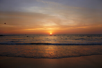 beautiful sunset. sunset beach view photo