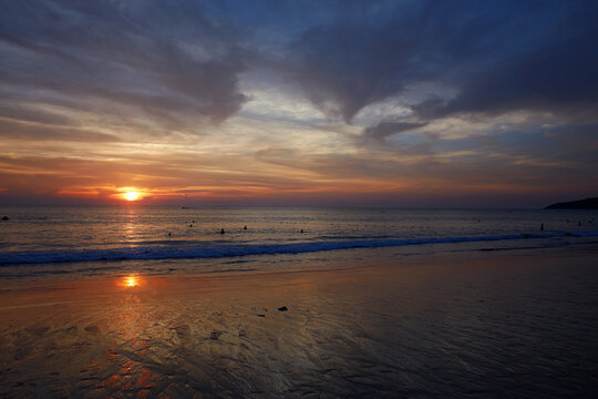 beautiful colorful sunset. sunset beach